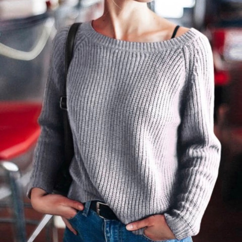 Gray off the shoulder top